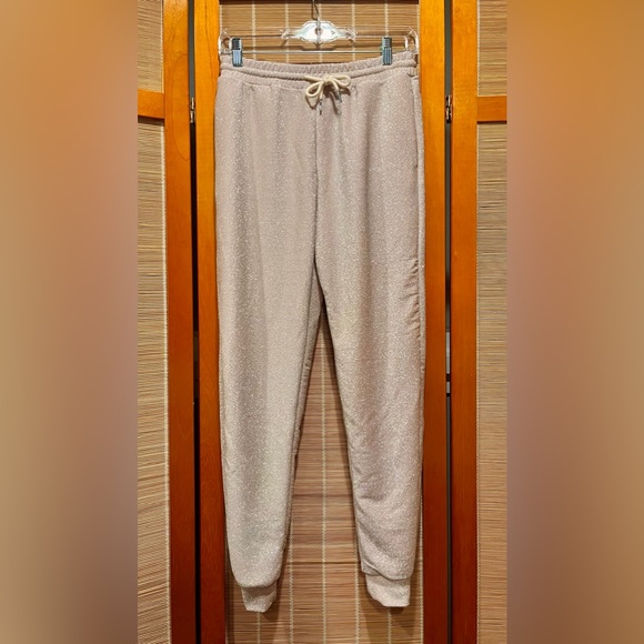 Fashion Nova sparkly blush pink joggers, size M - Picture 1 of 6